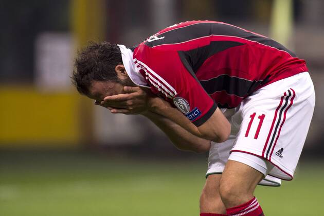 Giampaolo Pazzini (Milan), SEPTEMBER 18, 2012 - Football Soccer : UEFA Champions League Group C match between Milan 0-0 RSC Anderlecht at Giuseppe Meazza Stadium (San Siro) in Milano, Italy.  ( ptmb033797)