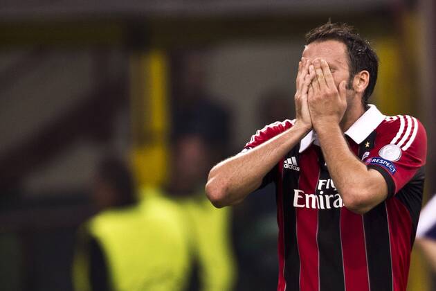Giampaolo Pazzini (Milan), SEPTEMBER 18, 2012 - Football Soccer : UEFA Champions League Group C match between Milan 0-0 RSC Anderlecht at Giuseppe Meazza Stadium (San Siro) in Milano, Italy.  ( ptmb033817)
