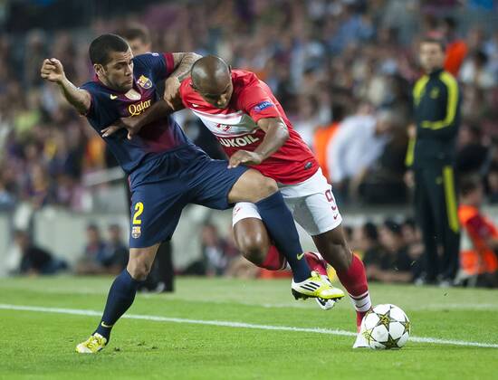 Liga futbol profesional 2012 - 2013 - Champions League - UEFA - jornada 1 - Futbol Club Barcelona - FC Spartak Moskva - futbol - soccer - Ari - Dani Alves 