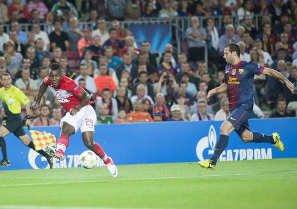 Liga futbol profesional 2012 - 2013 - Champions League - UEFA - jornada 1 - Futbol Club Barcelona - FC Spartak Moskva - futbol - soccer - Emmanuel Emenike - Javier Mascherano 