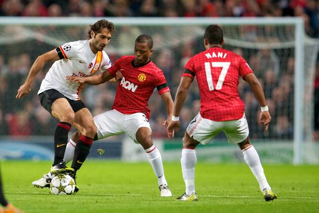 Manchester United s defender Patrice Evra in action during the group H Manchester United (ManU) - Galatasaray Istanbul xTimxWilliamsx  ActionPlus11331456