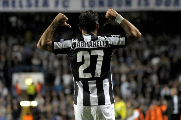 Fabio Quagliarella Juventus 2-2 Goal celebration Chelsea FC London - Juventus Turin (Juve) xFedericoxTarditoxInsidefoto