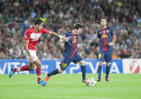 2012 2013 - Champions League - UEFA - FC Barcelona (Barca) - FC Spartak Moskau; Lionel Messi - Romulo 