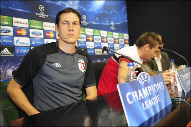 Rudi Garcia - Trainer LOSC - Pressekonferenz Lille OSC LOSC - Champions League - 01 10 2012 JBAutissier Panoramic 