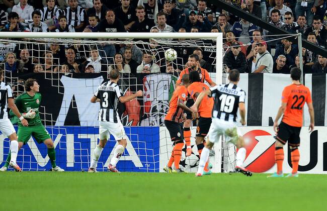 Football - soccer: UEFA Champions League, Juventus Turin - Shakhtar Donetsk, : Leonardo Bonucci segna il gol (Hinweis: Verwendung nur in Deutschland - only Germany) xHOCHxZWEIx xItalyxPhotoxPressx 