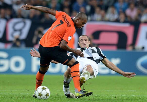 Football - soccer: UEFA Champions League, Juventus Turin - Shakhtar Donetsk, : giorgio chiellini e fernandinho (Hinweis: Verwendung nur in Deutschland - only Germany) xHOCHxZWEIx xItalyxPhotoxPressx 