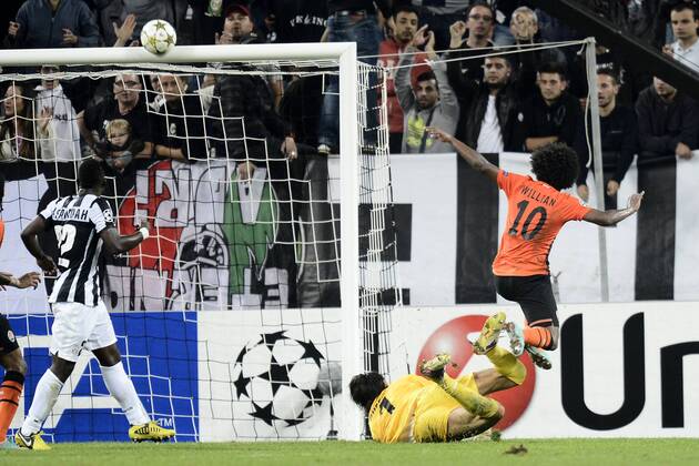 Db Torino 02 10 2012 - Champions League Juventus Turin - Shakhtar Donetsk : Willian vs Gianluigi Buffon 