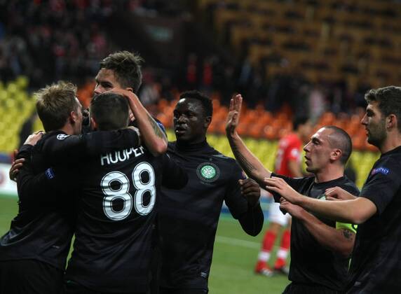 Russian Federation. Moscow. 02 oct. 2012. Olympic stadium LUZHNIKI . Group stage of UEFA CHAMPIONS LEAGUE 2012-2013. FC SPARTAK Moscow - CELTIC-Glasgow. 88.Gary Hooper (CELTIC-Glasgow). 