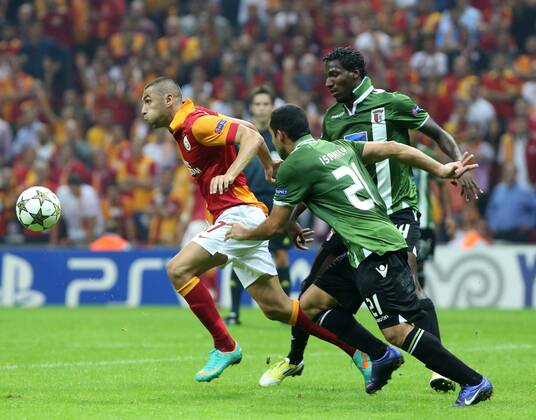UEFA Champions league group H soccer match between Galatasaray v Braga SC (Sporting) at Turk Telekom Arena Stadium in Istanbul, Turkey. 02.10.2012 Match Scored: Galatasaray 0 - Braga 2 Pictured: Burak Yilmaz of Galatasaray. 