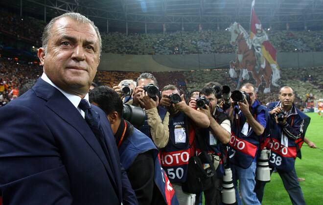 UEFA Champions league group H soccer match between Galatasaray v Braga SC (Sporting) at Turk Telekom Arena Stadium in Istanbul, Turkey. 02.10.2012 Match Scored: Galatasaray 0 - Braga 2 Pictured: Coach Fatih Terim of Galatasaray. 