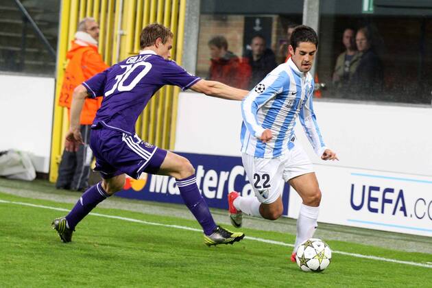 RSC ANDERLECHT - MALAGA CF - UEFA CHAMPIONS LEAGUE GROUP C MATCH: GUILLAUME GILLET ISCO -  8Q2B1440