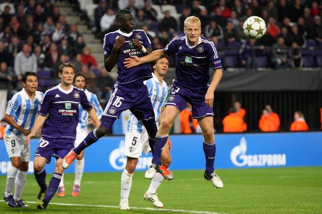 RSC ANDERLECHT - MALAGA CF - UEFA CHAMPIONS LEAGUE GROUP C MATCH: CHEIKHOU KOUYATE OLIVIER DESCHACHT -  8Q2B1513