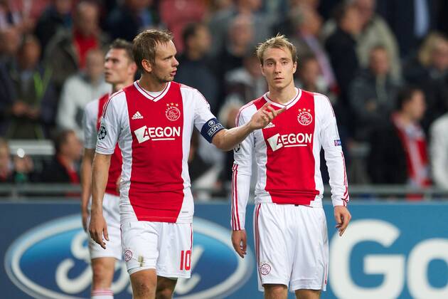 (L-R) Siem de Jong of Ajax,Christian Eriksen of Ajax Ajax Amsterdam v Real CF Madrid UEFA Champions League 2012 2013 xVIxxIVx 1177293