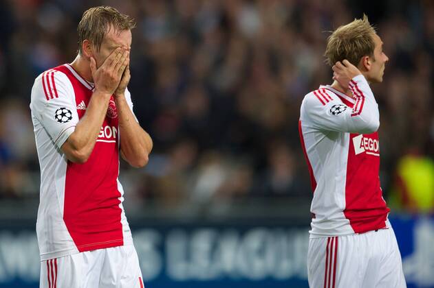 (L-R) Siem de Jong of Ajax,Christian Eriksen of Ajax Ajax Amsterdam v Real CF Madrid UEFA Champions League 2012 2013 xVIxxIVx 1177294