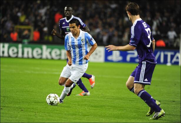 Javier Saviola ( Malaga ) Action : RSC Anderlecht vs FC Malaga - Ligue des Champions - 03 10 2012 PhotoNews