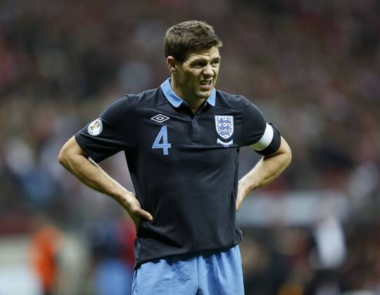 England s Steven Gerrard looks on dejected..Poland v England - FIFA World Cup Qualifier - National Stadium, Warsaw Stadium- 17 10 12 - Picture David Klein Sportimage EDITORIAL USE ONLY. No use with unauthorised audio, video, data, fixture lists, club league logos or live services. Online in-match use limited to 120 images, no video emulation. No use in betting, games or single club league player publications.