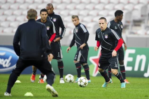 Franck Ribery FOOTBALL : entrainement du Bayern de Munich - Champions League - 22 10 2012 JBAutissier Panoramic 