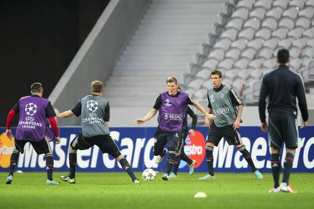 Bastian Schweinsteiger FOOTBALL : entrainement du Bayern de Munich - Champions League - 22 10 2012 JBAutissier Panoramic 