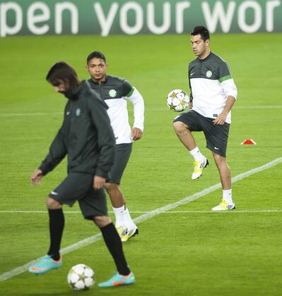 UEFA - Champions league - Training - camp nou - Futbol Club Barcelona - Celtic Glasgow Football Club - Celtic Football Club - futbol - soccer - Miku Fedor 