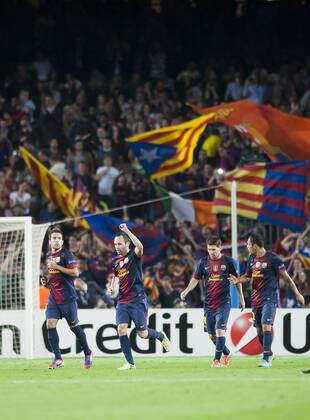 Liga futbol profesional 2012 - 2013 - Champions League - jornada 03 - Futbol Club Barcelona - Celtic Football Club - futbol - soccer - gol - celebracion - Andres Iniesta 