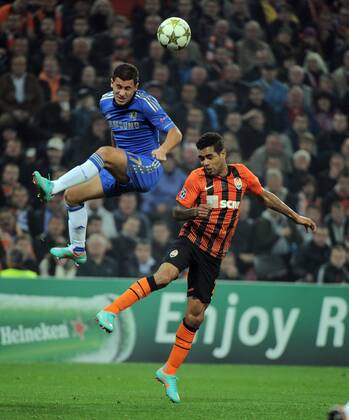 Eden Hazard, Alex Teixeira Football - 2012 2013 Champions League - Group E: Shakhtar Donetsk vs. Chelsea FC London at Donbass Arena, Donetsk, Ukraine. 