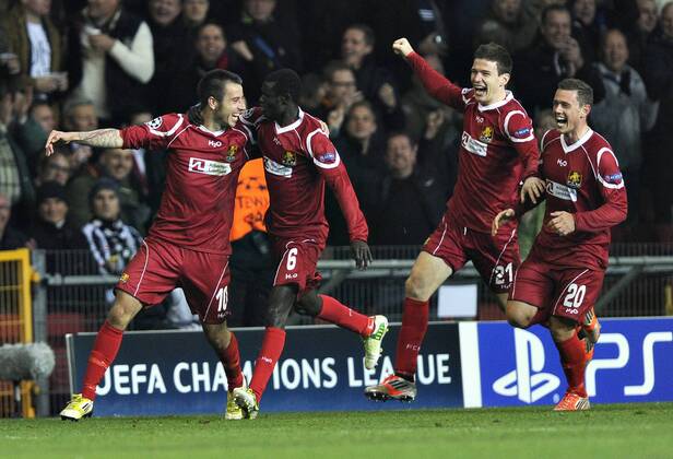 Champions League, FC Nordsjaelland (FCN)-Juventus Juve Turin 1:1 Mikkel Beckmann, FC Nordsjaelland FCN. scorer frispark 