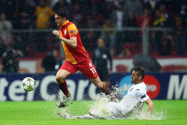 UEFA Champions league group H soccer match between Galatasaray v CFR Cluj at Turk Telekom Arena Stadium in Istanbul, Turkey. 23.10.2012 Match Scored: Galatasaray 1 - CFR Cluj 1 Pictured: Albert Riera of Galatasaray. 