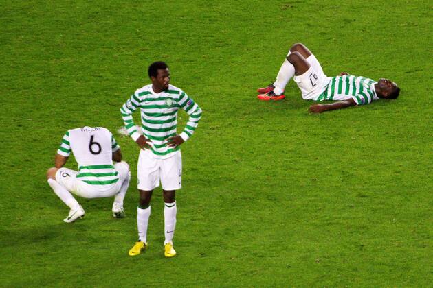 23 10 2012. Barcelona, Efe Ambrose, Champions League, FC Barcelona Barca vs Celtic FC Glasgow, Victor Wanyama, Kelvin Wilson 