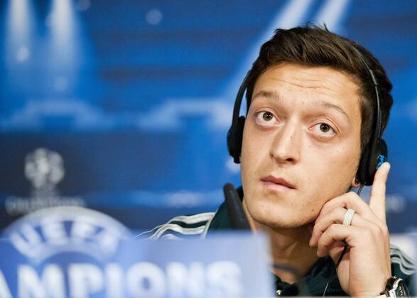 Real Madrid, Borussia Dortmund, Champions League 2012 2013, Matchday 4, Jornada 4, Giornata 4, Group Stage- Group D, Fase de Grupos - Grupo D, Fase a Gruppi- Gruppo D Mesut Ozil, player of Real Madrid C.F., in the press conference before the match Mesut Ozil, giocatore del Real Madrid, nella conferenza prima della partita Mesut Ozil, jogador do Real Madrid, na conferencia de imprensa antes do jogo Estadio Santiago Bernabeu, Madrid, Spain - Spagna - Espanha, 05 11 2012