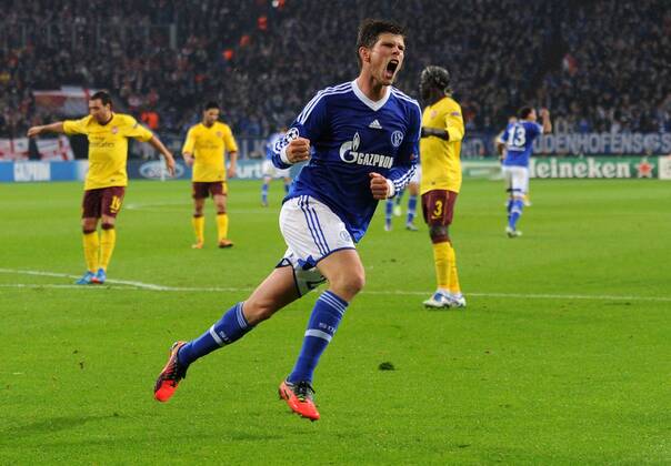 06-11-2012, Fussball, Saison 2012-2013, UEFA Champions League, Gruppenphase, FC Schalke 04 - Arsenal London, Jubel Klaas-Jan Huntelaar (Schalke 04)