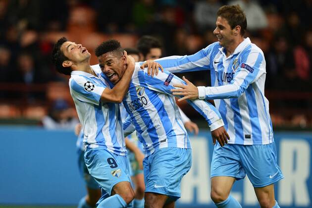 Eliseu (c) Malaga 0-1 Goal celebration - Milan 6 11 2012 Champions League - AC Milan vs FC Malaga - andreaxstaccioli