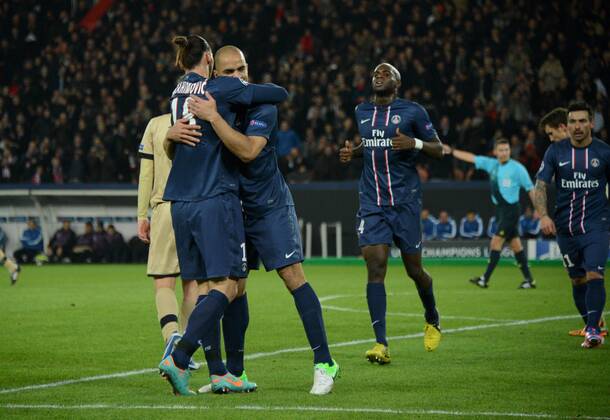 ALEX (psg) - Zlatan IBRAHIMOVIC (psg) FOOTBALL : PSG vs Dynamo Kiev - Ligue 1 - 06 11 2012 AnthonyBIBARD FEP Panoramic 
