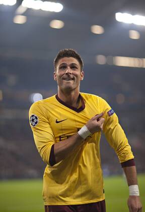 Gelsenkirchen, 06.11.2012, Veltins Arena, Fußball Torjubel: Olivier Giroud (London) FC Schalke 04 - Arsenal London