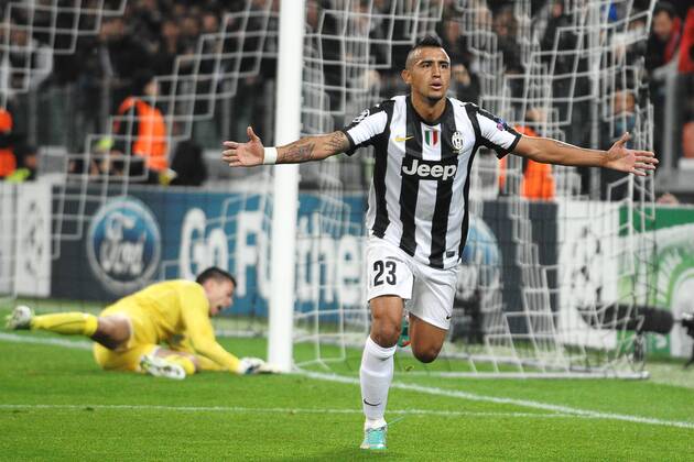 Jubel Arturo Vidal Juventus Tor 2-0 Goal celebration Juventus Turin vs. FC Nordsjaelland - andreaxstaccioli