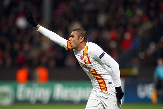UEFA Champions league group H soccer match between CFR Cluj v Galatasaray at Dr.Constantin Radulescu Stadium in Cluj, Rumania. 07.11.2012 Match Scored: CFR Cluj 1 - Galatasaray 3 Pictured: Burak Yilmaz of Galatasaray. 
