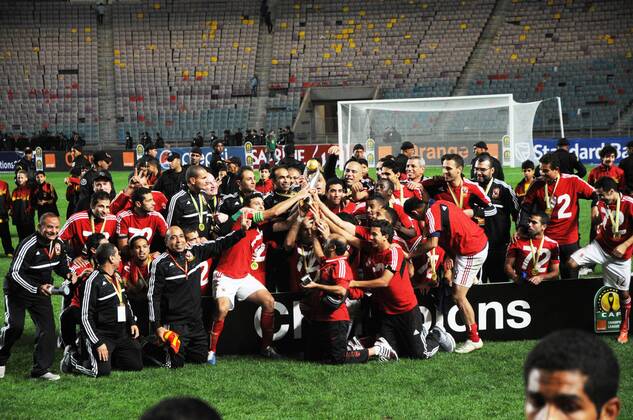 Nov. 17, 2012 - TUNIS, Tunisia - Al Ahly of Egypt won the African Champions League football in 2012 beating Esperance Sportive de Tunis defending champion with a score of 2-1 in the Final return Rades stadium. Al Ahly (Egypt) won the African Champions League in Tunis. With their shirts they remember the 72 Victims of the riot at Port Said stadium  - ZUMAm10
