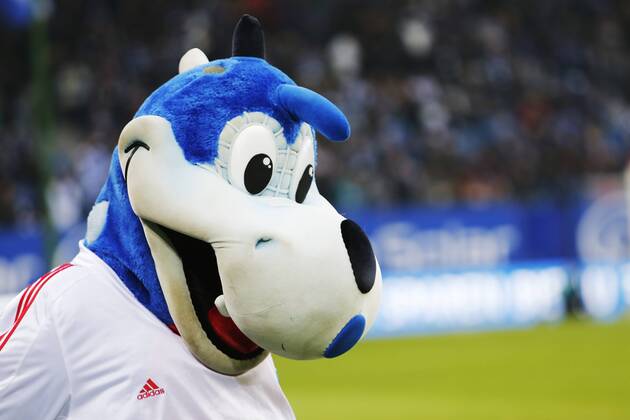 Football - soccer: first division germany, 1. Bundesliga 2012 2013, Hamburger SV (HSV) - 1. FSV Mainz 05, Maskottchen Dino Hermann (Hamburger SV) xPhilippxSzyzax xHOCHxZWEIx