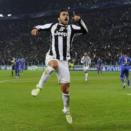 Db Torino 20 11 2012 - Champions League Juventus-Chelsea foto Daniele Buffa Image Sport nella foto: esultanza gol Fabio Quagliarella 