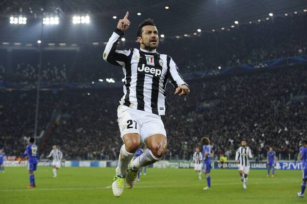 Db Torino 20 11 2012 - Champions League Juventus-Chelsea foto Daniele Buffa Image Sport nella foto: esultanza gol Fabio Quagliarella 