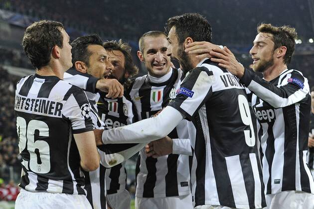 Db Torino 20 11 2012 - Champions League Juventus-Chelsea foto Daniele Buffa Image Sport nella foto: esultanza gol Fabio Quagliarella 
