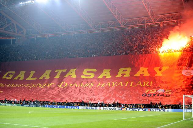 UEFA Champions league group H soccer match of Galatasaray at Turk Telekom Arena Stadium in Istanbul, Turkey on 20.11.2012 Pictured: Galatasaray s fans. 