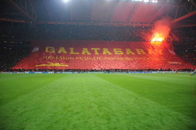 UEFA Champions league group H soccer match of Galatasaray at Turk Telekom Arena Stadium in Istanbul, Turkey on 20.11.2012 Pictured: Galatasaray s fans. 