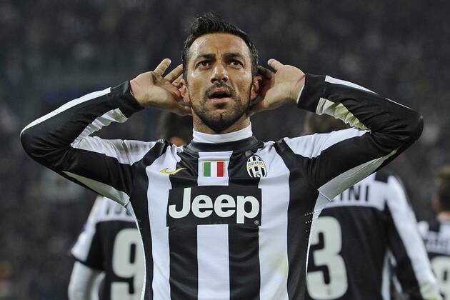 Db Torino 20 11 2012 - Champions League Juventus-Chelsea foto Daniele Buffa Image Sport nella foto: esultanza gol Fabio Quagliarella 