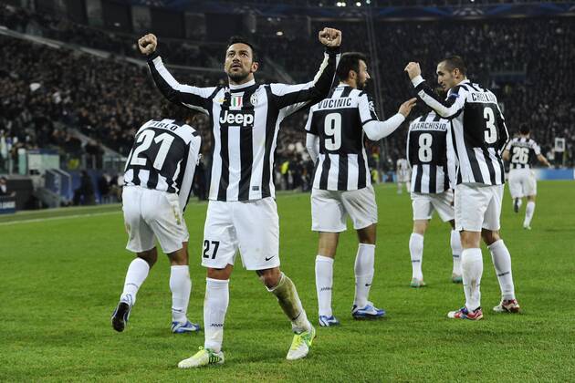 Db Torino 20 11 2012 - Champions League Juventus-Chelsea foto Daniele Buffa Image Sport nella foto: esultanza gol Fabio Quagliarella 