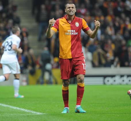 UEFA Champions league group H soccer match between Galatasaray v Manchester United at Turk Telekom Arena Stadium in Istanbul, Turkey on 20.11.2012 Pictured: Burak Yilmaz of Galatasaray. 