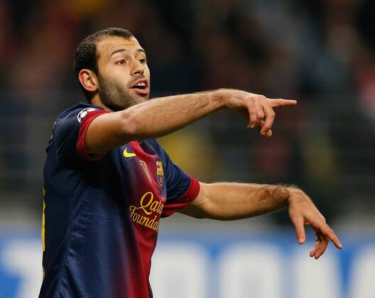 Javier Mascherano UEFA Champions League 2012 13 between FC Spartak (Moscow, Russia) and FC Barcelona (Barcelona, Barca).