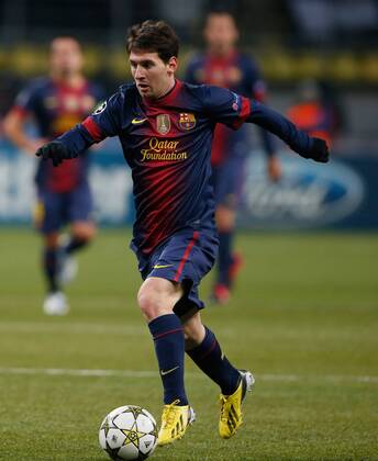Lionel Messi UEFA Champions League 2012 13 between FC Spartak (Moscow, Russia) and FC Barcelona (Barcelona, Barca).UEFA Champions League 2012 13 between FC Spartak (Moscow, Russia) and FC Barcelona (Barcelona, Barca). 10 Lionel Messi.