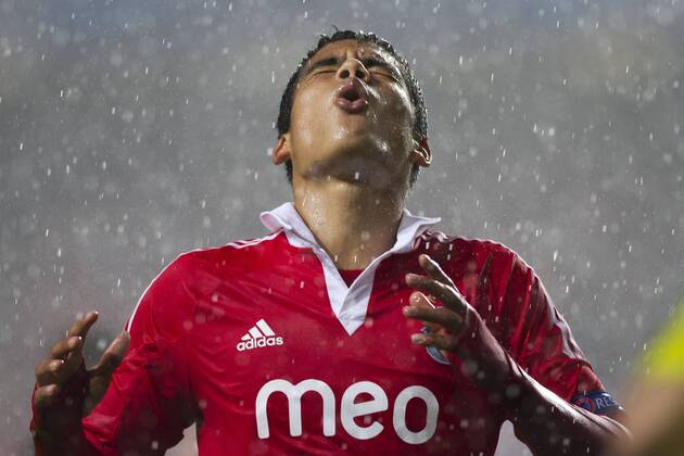 20 November 2012 - Lisbon, Portugal - A SL Benfica player reacting to Giorgos Samaras Celtic FC forward goal during the UEFA Champions League soccer match between SL Benfica from Portugal and Celtic FC from Scotland, for group stage - group G, at SL Benfica, Luz Satadium in Lisbon. 