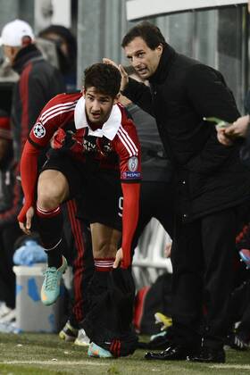 RSC Anderlecht vs AC Milan - Massimiliano Allegri-Alexandre Pato 