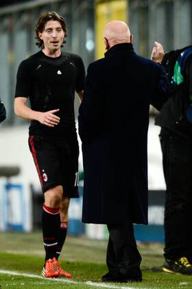 RSC Anderlecht vs AC Milan - Adriano Galliani-Riccardo Montolivo 